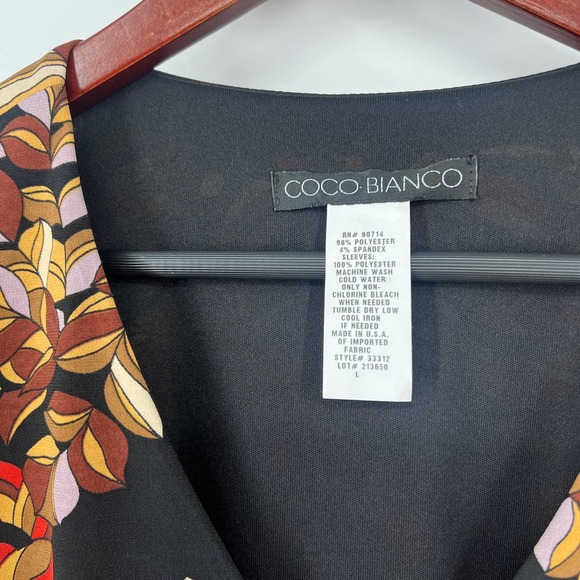 Coco Bianco Womens Size Large Floral Blouse Shirt Top Ruffles Summer - Picture 2 of 6